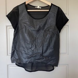 Black Pleather Crop Top